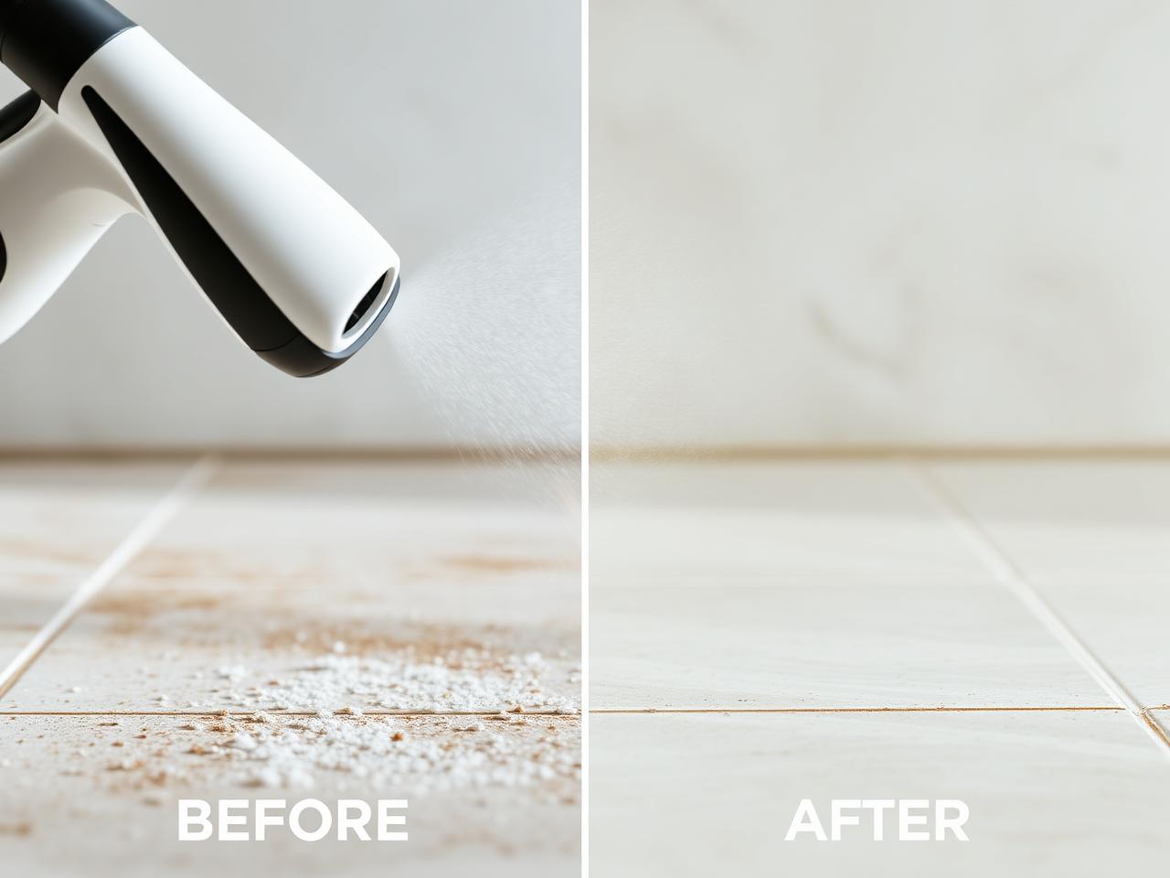 Before and after cleaning with Vapelle